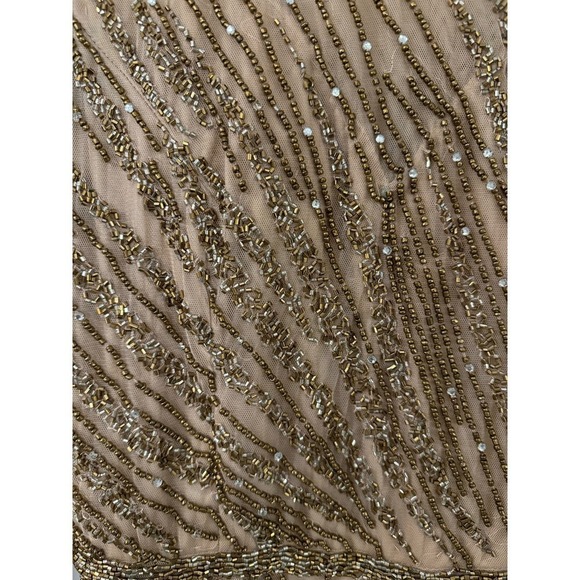 Mac Duggal Size 10 $598 NWT Long Sleeve Heavily Beaded Column Gown Mocha - Picture 6 of 12